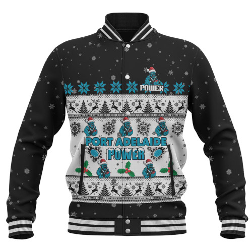 Port Adelaide Baseball Jacket Special Ugly Christmas Holiday Footy Fans