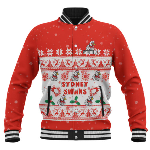 Sydney Swans Baseball Jacket Special Ugly Christmas Holiday Footy Fans