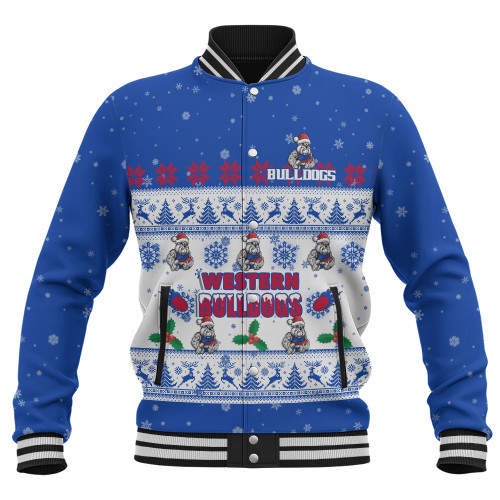 Western Bulldogs Baseball Jacket Special Ugly Christmas Holiday Footy Fans