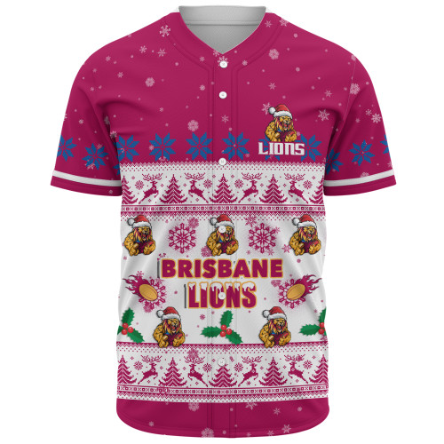 Brisbane Lions Baseball Shirt Special Ugly Christmas Holiday Footy Fans