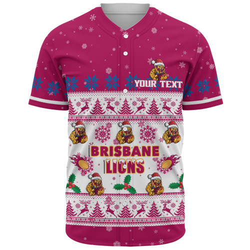Brisbane Lions Baseball Shirt Special Ugly Christmas Holiday Footy Fans