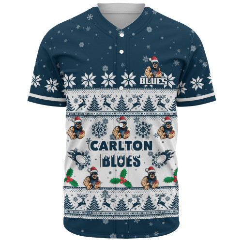 Carlton Baseball Shirt Special Ugly Christmas Holiday Footy Fans