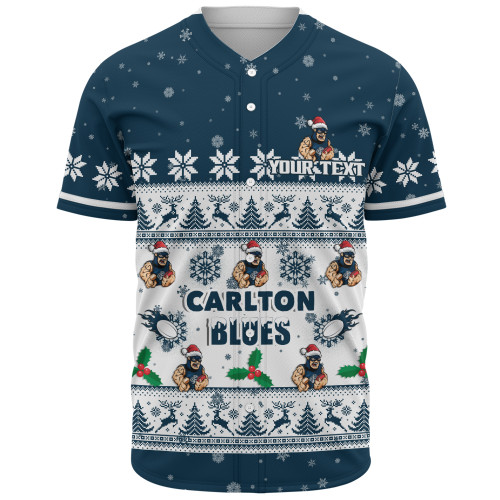 Carlton Baseball Shirt Special Ugly Christmas Holiday Footy Fans
