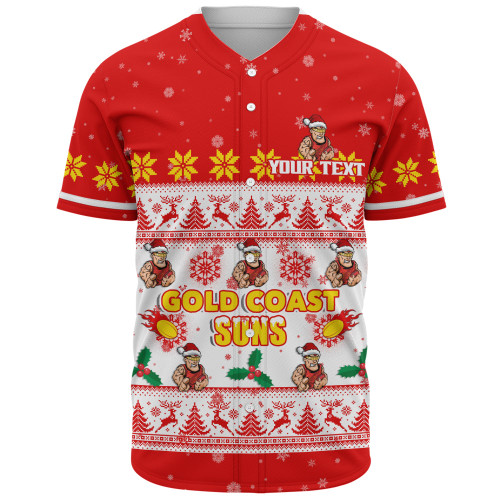 Gold Coast SUNS Baseball Shirt Special Ugly Christmas Holiday Footy Fans