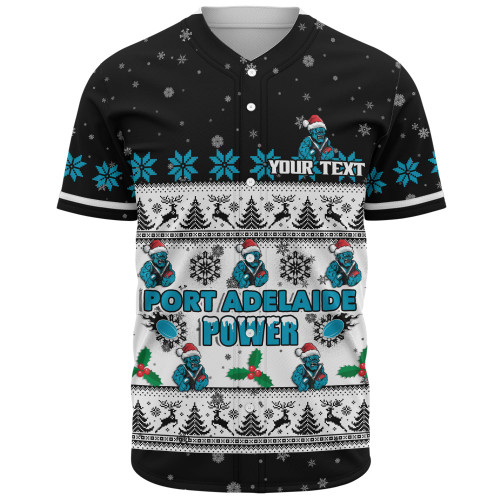 Port Adelaide Baseball Shirt Special Ugly Christmas Holiday Footy Fans