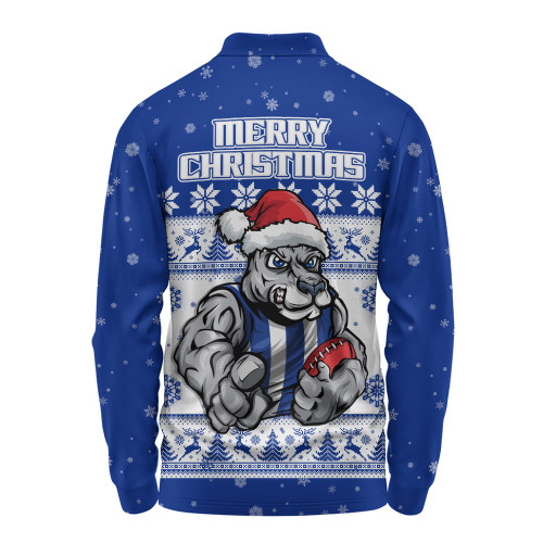 North Melbourne Long Sleeve Polo Shirt Special Ugly Christmas Holiday Footy Fans