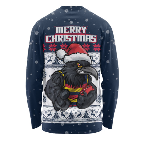 Adelaide Crows Long Sleeve T-shirt Special Ugly Christmas Holiday Footy Fans