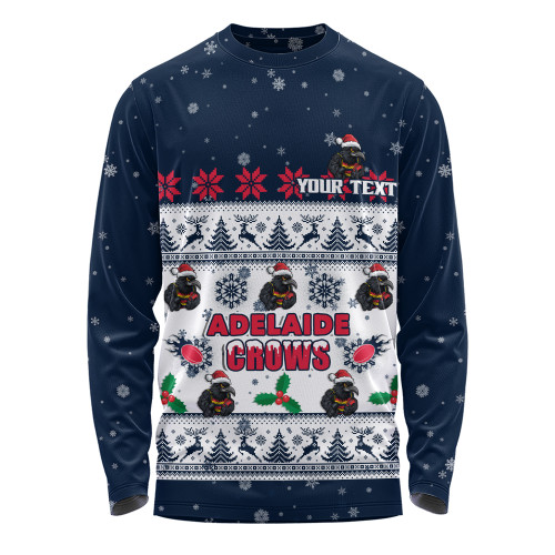 Adelaide Crows Long Sleeve T-shirt Special Ugly Christmas Holiday Footy Fans