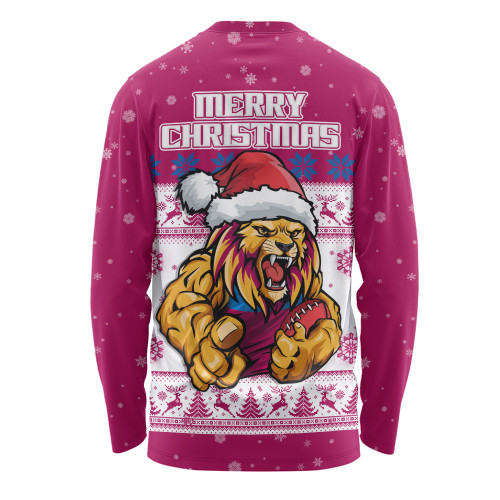 Brisbane Lions Long Sleeve T-shirt Special Ugly Christmas Holiday Footy Fans