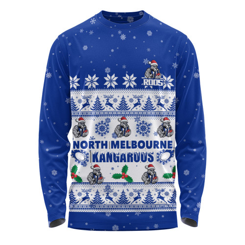 North Melbourne Long Sleeve T-shirt Special Ugly Christmas Holiday Footy Fans