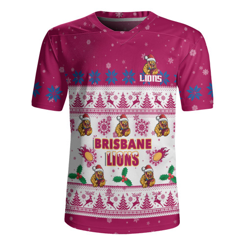 Brisbane Lions Rugby Jersey Special Ugly Christmas Holiday Footy Fans