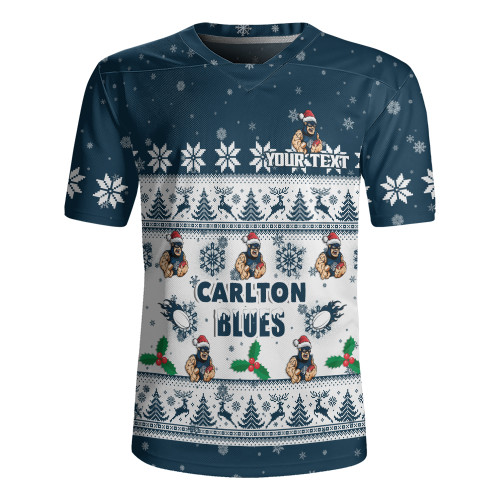 Carlton Rugby Jersey Special Ugly Christmas Holiday Footy Fans