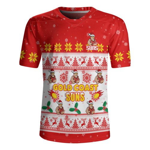 Gold Coast SUNS Rugby Jersey Special Ugly Christmas Holiday Footy Fans