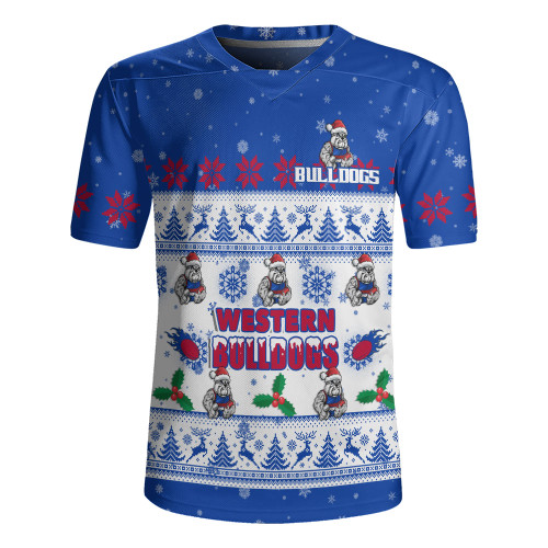 Western Bulldogs Rugby Jersey Special Ugly Christmas Holiday Footy Fans