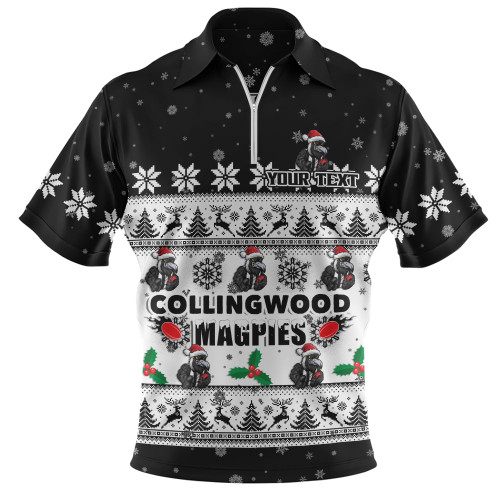 Collingwood Zip Polo Shirt Special Ugly Christmas Holiday Footy Fans