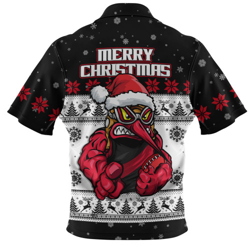 Essendon Zip Polo Shirt Special Ugly Christmas Holiday Footy Fans