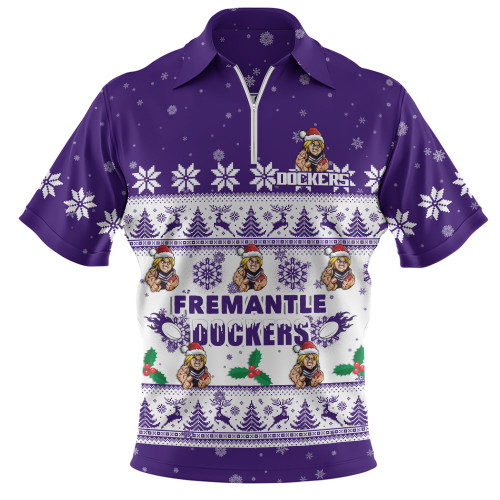 Fremantle Zip Polo Shirt Special Ugly Christmas Holiday Footy Fans