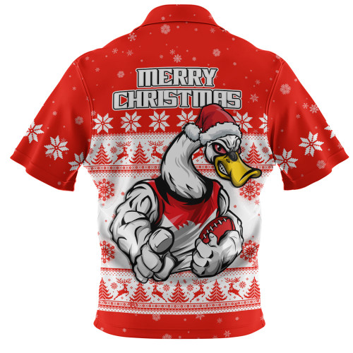 Sydney Swans Zip Polo Shirt Special Ugly Christmas Holiday Footy Fans