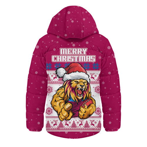 Brisbane Lions Hooded Padded Jacket Special Ugly Christmas Holiday Footy Fans