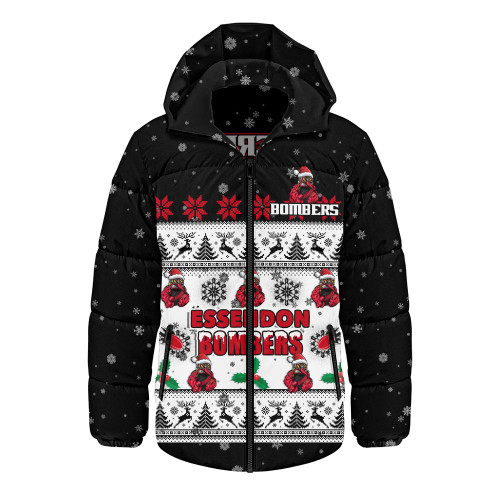 Essendon Hooded Padded Jacket Special Ugly Christmas Holiday Footy Fans