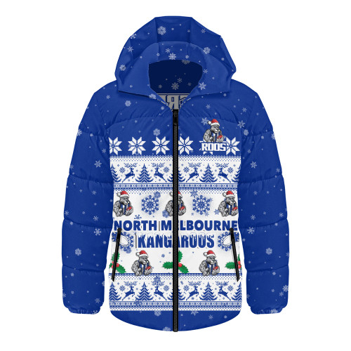 North Melbourne Hooded Padded Jacket Special Ugly Christmas Holiday Footy Fans