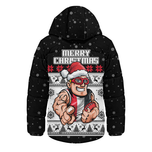 St Kilda Hooded Padded Jacket Special Ugly Christmas Holiday Footy Fans
