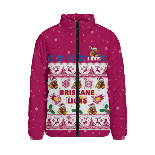 Brisbane Lions Padded Jacket Special Ugly Christmas Holiday Footy Fans