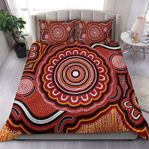 Australia Aboriginal Bedding Set - Aboriginal Dot Art Painting VER 13