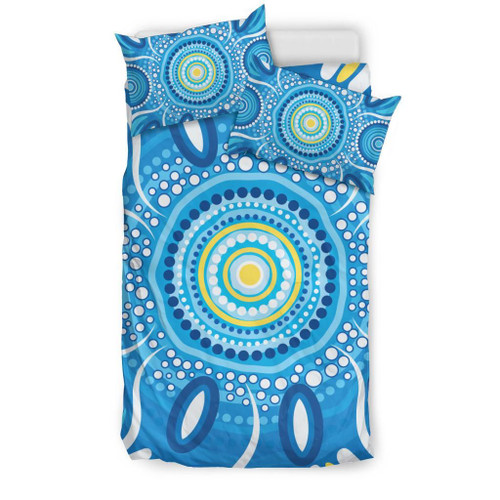 Australia Aboriginal Bedding Set - Indigenous Dot Painting Patterns Australia Aboriginal Bedding Set - Indigenous Dot Painting Patterns