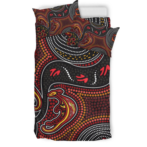Australia Aboriginal Bedding Set - Aboriginal Dot Art Painting And Kangaroo Australia Aboriginal Bedding Set - Aboriginal Dot Art Painting And Kangaroo