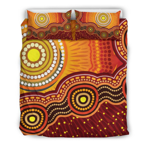 Australia Aboriginal Bedding Set - Sunrise Aboriginal Art Australia Aboriginal Bedding Set - Sunrise Aboriginal Art