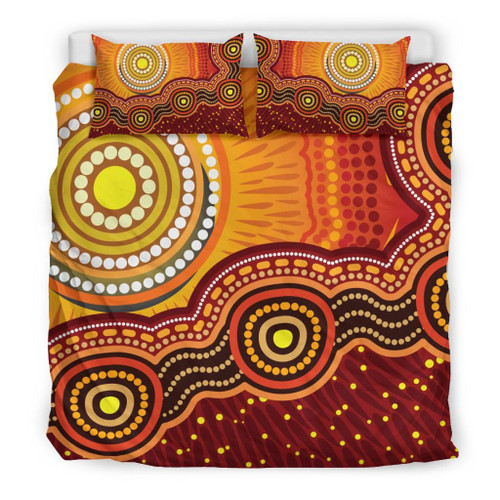 Australia Aboriginal Bedding Set - Sunrise Aboriginal Art Australia Aboriginal Bedding Set - Sunrise Aboriginal Art
