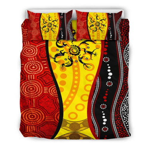 Australia Aboriginal Bedding Set - Dreamtime Koori Dot Acrylic Paint