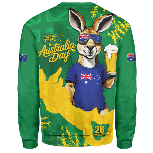 Australia Sweatshirt Australia Day Kangaroo Cheers Green Gold Celebration Edition