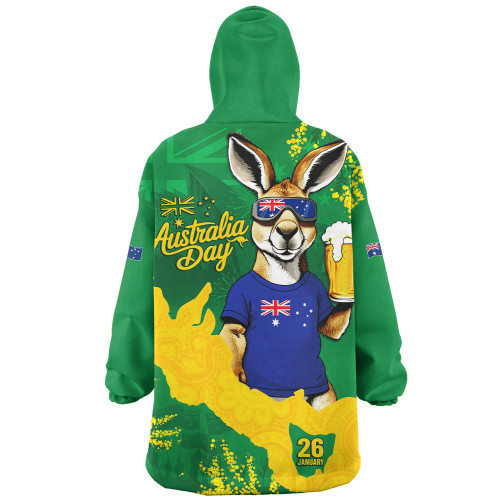 Australia Snug Hoodie Australia Day Kangaroo Cheers Green Gold Celebration Edition