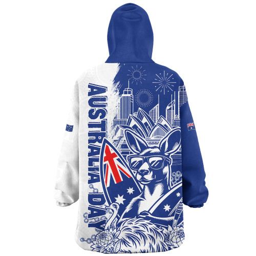 Australia Snug Hoodie Australia Day Kangaroo Surfboard Blue Skyline Celebration