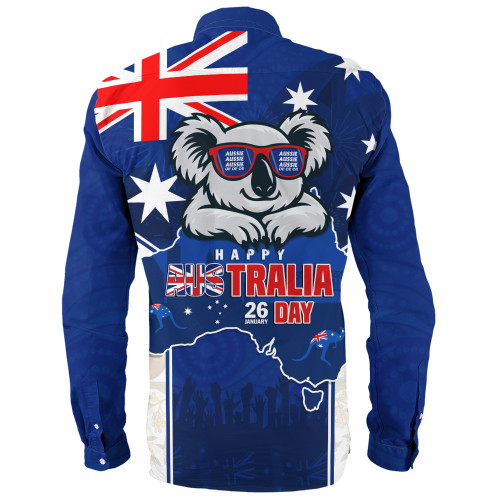 Australia Long Sleeve Shirt Australia Day Koala Spirit Blue Flag Celebration