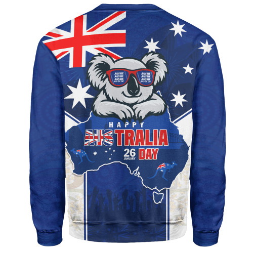 Australia Sweatshirt Australia Day Koala Spirit Blue Flag Celebration