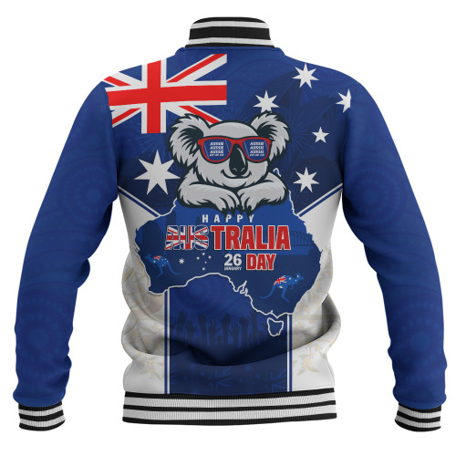 Australia Baseball Jacket Australia Day Koala Spirit Blue Flag Celebration