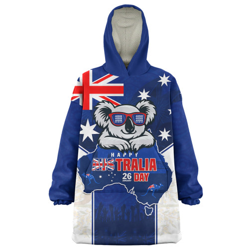 Australia Snug Hoodie Australia Day Koala Spirit Blue Flag Celebration
