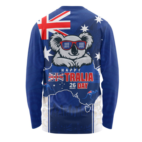 Australia Long Sleeve T-shirt Australia Day Koala Spirit Blue Flag Celebration