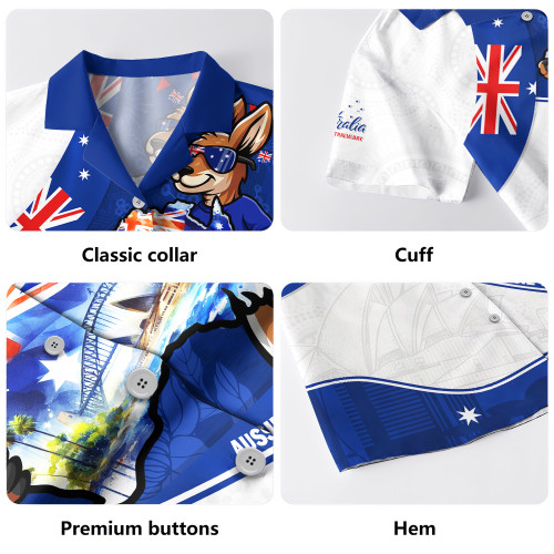 Australia Hawaiian Shirt Australia Day Kangaroo Blue Spirit 26 January Holiday