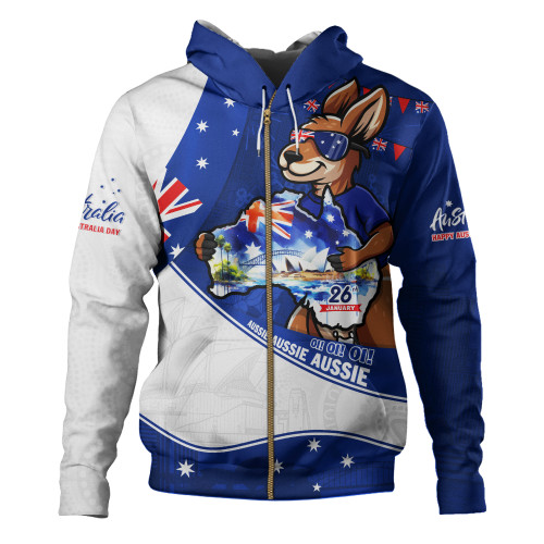 Australia Hoodie Australia Day Kangaroo Blue Spirit 26 January Holiday