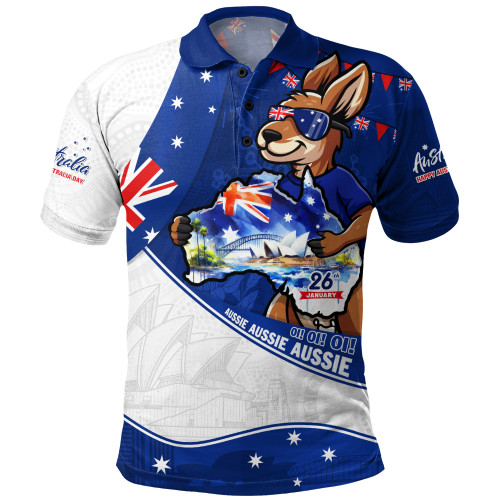 Australia Polo Shirt Australia Day Kangaroo Blue Spirit 26 January Holiday