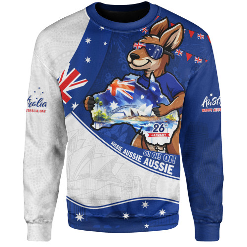 Australia Sweatshirt Australia Day Kangaroo Blue Spirit 26 January Holiday