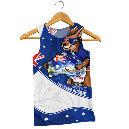 Australia Men Singlet Australia Day Kangaroo Blue Spirit 26 January Holiday