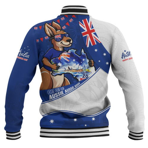 Australia Baseball Jacket Australia Day Kangaroo Blue Spirit 26 January Holiday