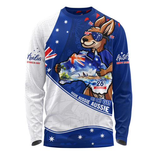Australia Long Sleeve T-shirt Australia Day Kangaroo Blue Spirit 26 January Holiday