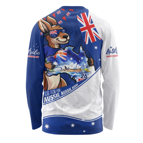 Australia Long Sleeve T-shirt Australia Day Kangaroo Blue Spirit 26 January Holiday