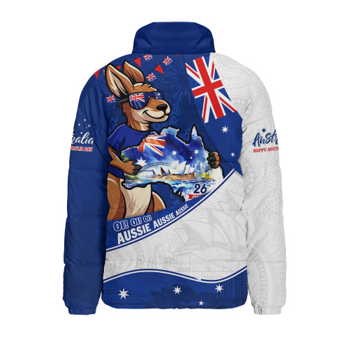 Australia Padded Jacket Australia Day Kangaroo Blue Spirit 26 January Holiday